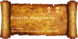 Kovalik Konstantin névjegykártya